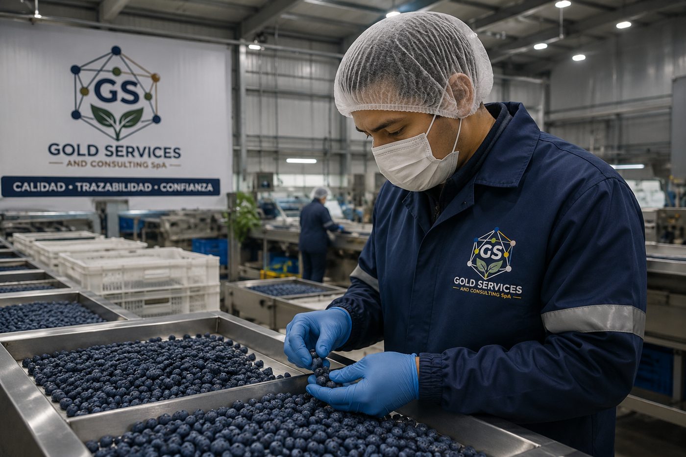 Control de calidad de arándanos en línea de proceso